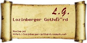 Lozinberger Gothárd névjegykártya